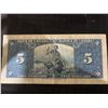 Image 2 : 1937 Bank of Canada $5 Bill, King George VI, Serial YC9813664