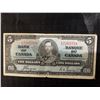 Image 1 : 1937 Bank of Canada $5 Bill - King George VI