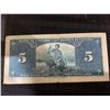 Image 2 : 1937 Bank of Canada $5 Bill - King George VI