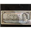 Image 1 : 1954 Canadian $5 Banknote, Modified Portrait, Prefix XO, 0860781