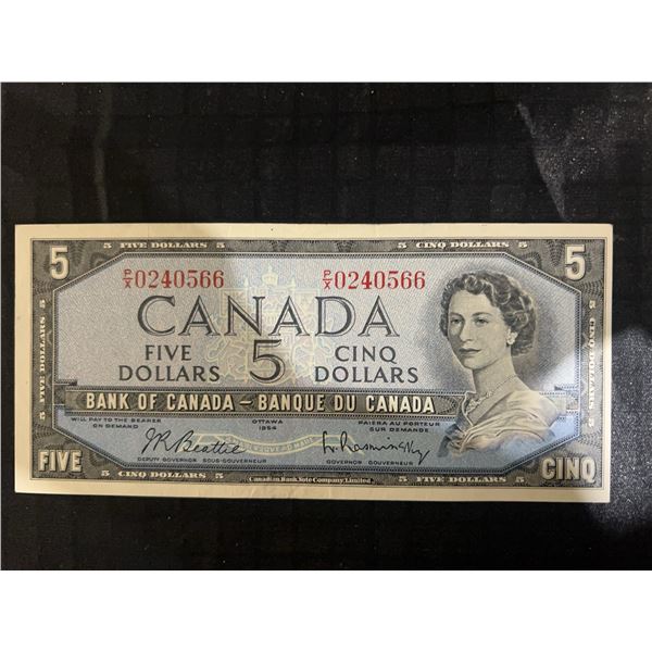 1954 Canada $5 Banknote Devil's Face Series