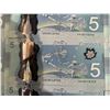 Image 10 : Canadian $5 Polymer Notes, Sequential Serial Numbers, 18 Bills