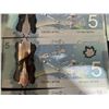 Image 13 : Canadian $5 Polymer Notes, Sequential Serial Numbers, 18 Bills