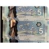 Image 3 : Canadian $5 Polymer Notes, Sequential Serial Numbers, 18 Bills