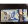 Image 2 : Canada $5 Polymer Note HBR0000910 Low Serial Number