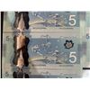 Image 3 : Sequential Polymer Canadian $5 Banknotes Lot of 12 (Individual Bills)