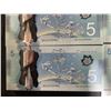 Image 6 : Sequential Polymer Canadian $5 Banknotes Lot of 12 (Individual Bills)
