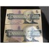 Image 2 : 1986 $5 Canadian Banknotes, Consecutive Serial Numbers