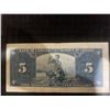 Image 2 : 1937 Bank of Canada $5 Bill, Serial E/G 3119977