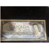 Image 1 : 1954 Canadian $5 Banknote, BC-30b, Queen Elizabeth II, Modified Portrait
