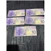 Image 1 : 5 Sequential 2013 Canada $10 Polymer Banknotes (FDT0902387-391)