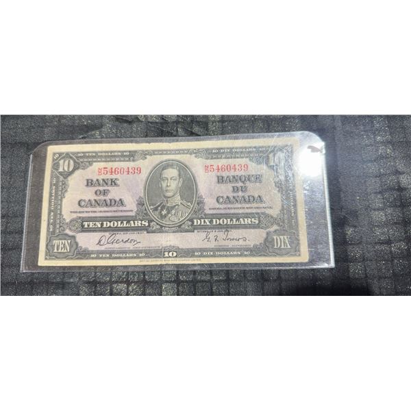 1937 Bank Of Canada $10 Note King George VI ND5460439
