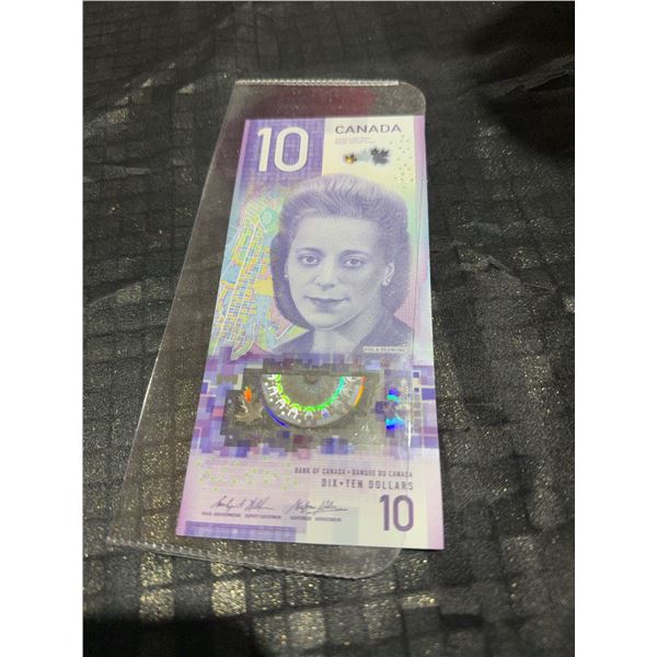 2018 Canada $10 Polymer Banknote Viola Desmond Serial FTZ4233425