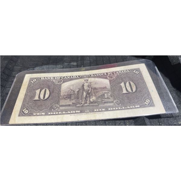 1937 Bank of Canada $10 Bill King George VI KD 4688557