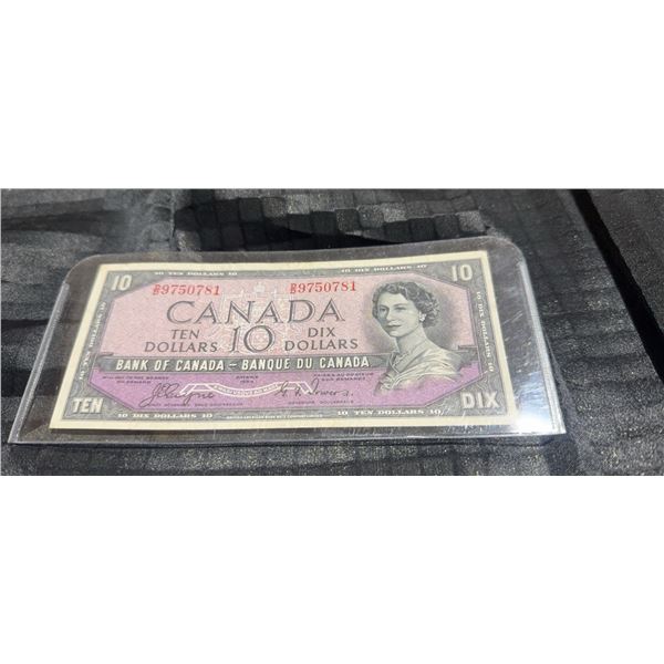 1954 Bank of Canada $10 Banknote, Princess Series, A/J 9750781