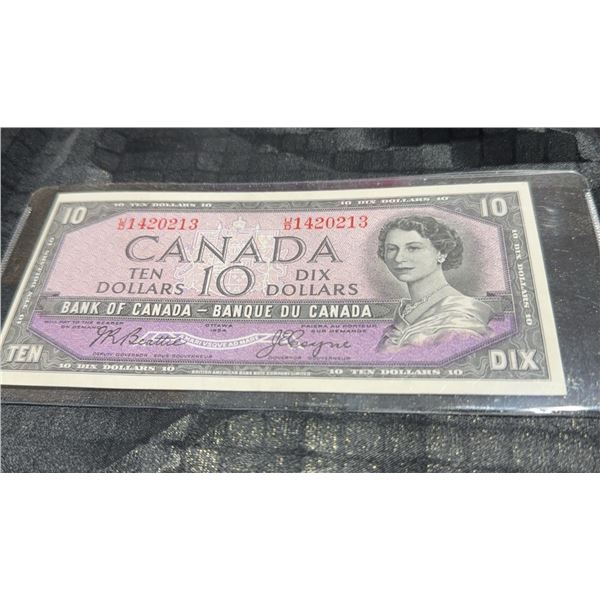 1954 Bank of Canada $10 Bill Devil's Face BC-32a