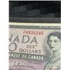 Image 3 : 1954 Bank of Canada $10 Bill, Devil's Face, Serial 8936245