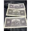 Image 1 : 1937 Bank of Canada $10 Notes (3), King George VI, Series BC-24a