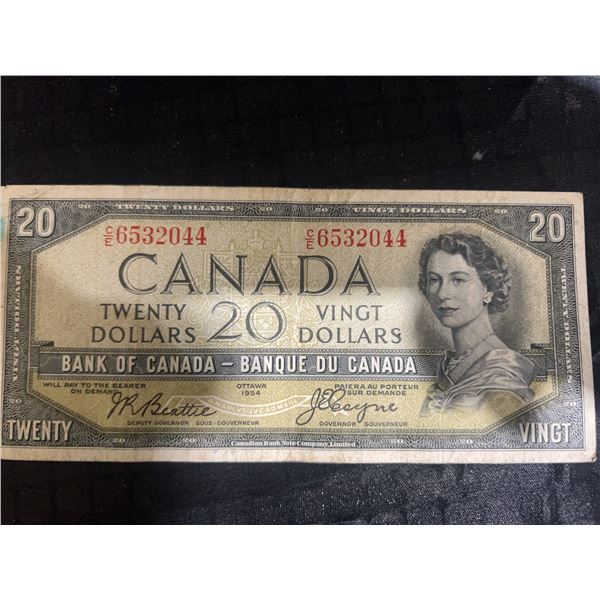 1954 Bank of Canada $20 Banknote, Devastated Face Series