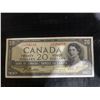 Image 1 : 1954 Canada $20 Banknote, Modified Portrait, Serial 1284518