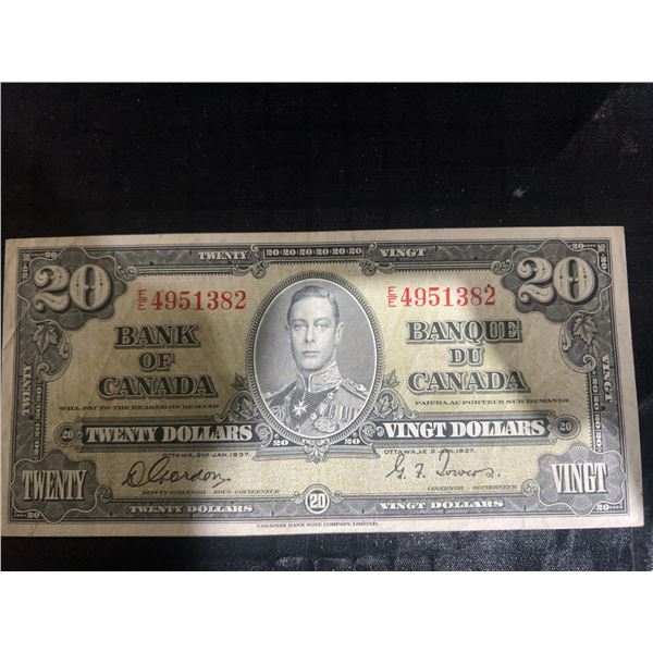 1937 Bank of Canada $20 Bill, King George VI, E/2 4951382
