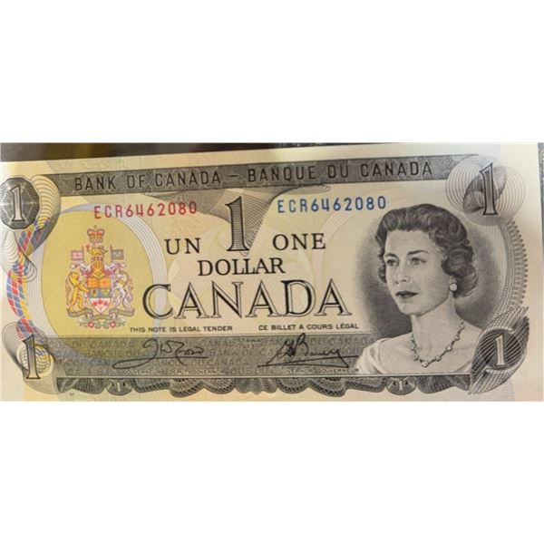 1973 Bank of Canada $1 Bill Serial EGR6462080
