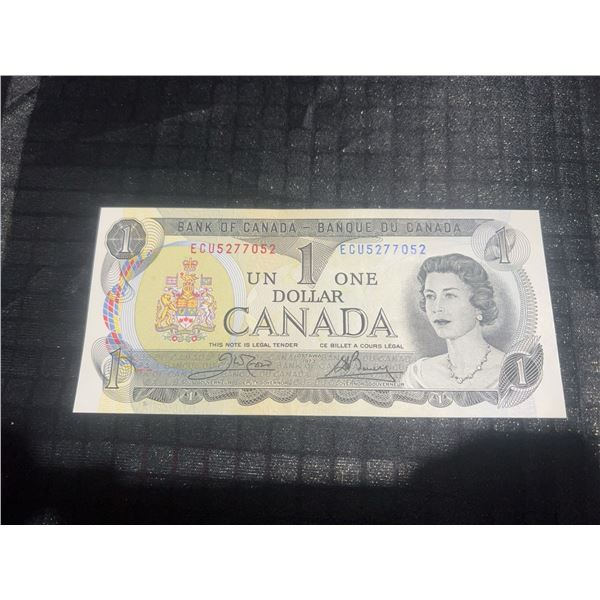 1973 Canada Centennial $1 Banknote, Queen Elizabeth II, Serial ECU5277052