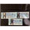 Image 1 : Three Canadian $5 Polymer Banknotes