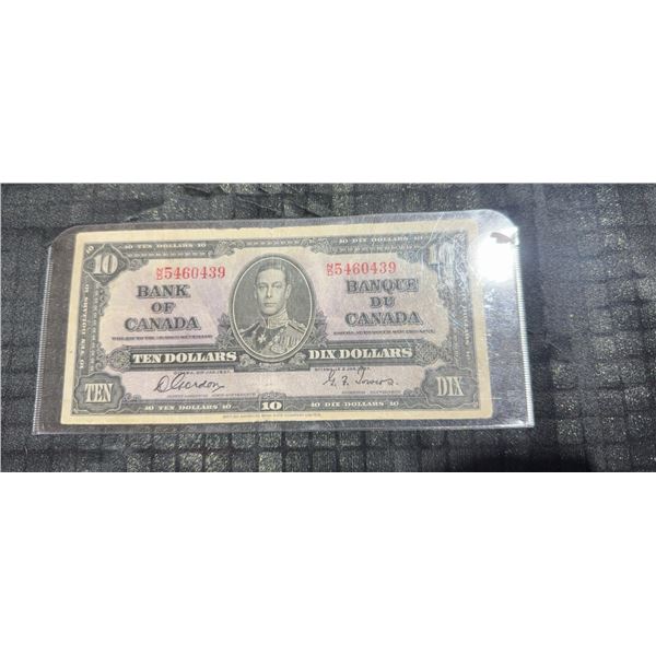 1937 Bank Of Canada $10 Note King George VI ND5460439