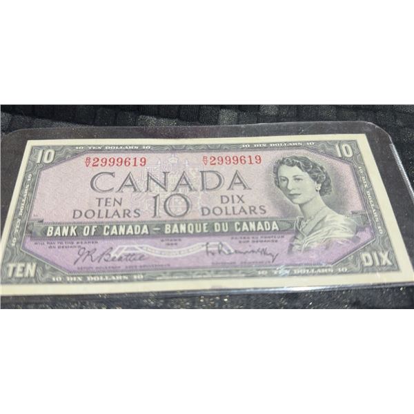 1954 Bank of Canada $10 Bill, Serial 2999619