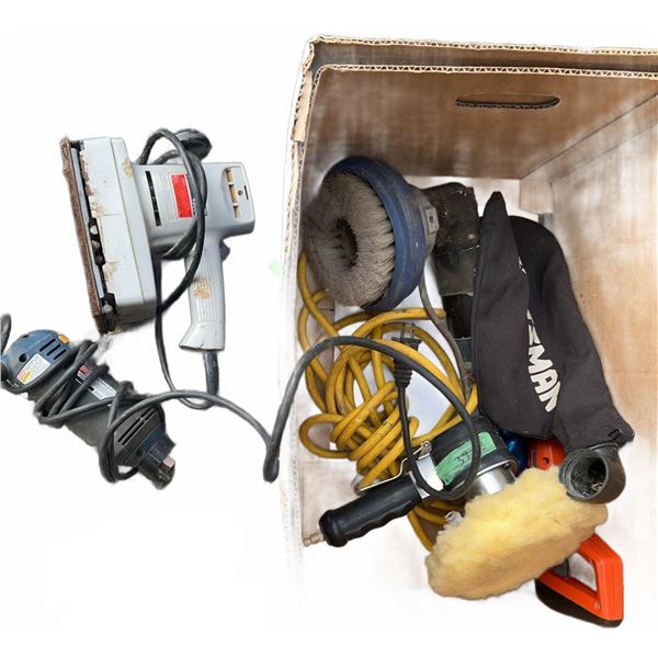 Box Lot Of Assorted Power Tools And Accessories