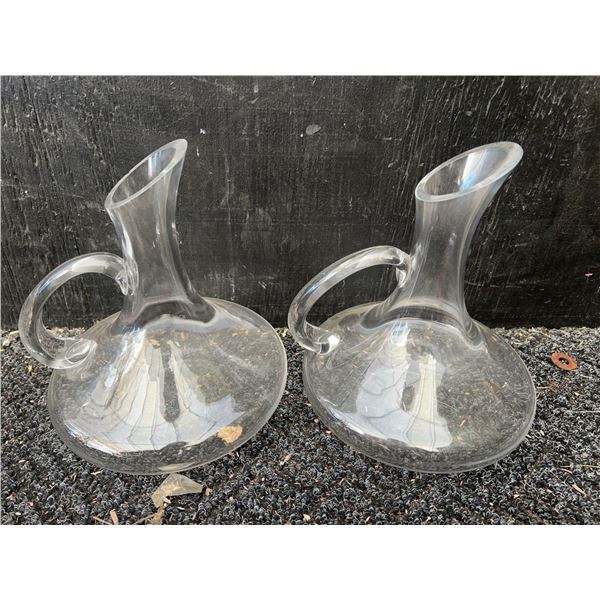 Clear Glass Wine Decanters with Side Handles