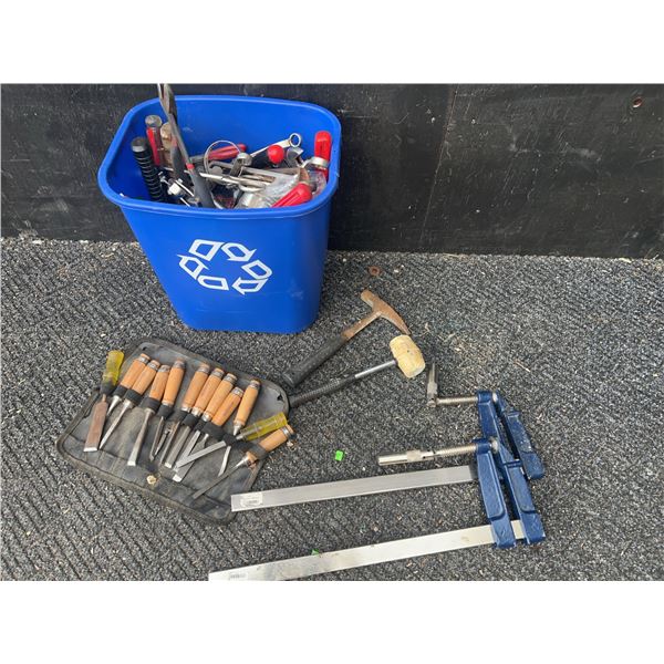 Hand Tools, Wood Chisel Set, Hammers, and Clamps