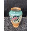 Image 8 : Tabletop Lot: Stained Glass Lamp, Ceramic Vase, Jade Bear Figurine
