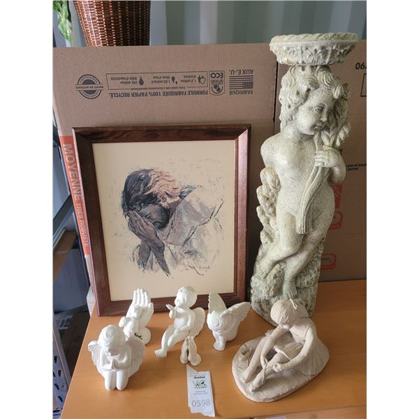 Angels, Plant Stand & Jesus Picture S3 A
