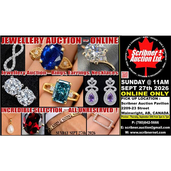 SEPT 25-26-27 : 2026 : COIN - PRIVATE COLLECTION & EQUIPMENT AUCTION - JEWELLERY