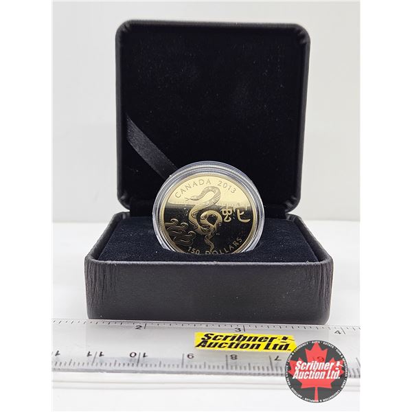 RCM Canada 2013 : $150 Gold Coin : Year of the Snake (COA #1839) 75% gold, 25% silver (18-karat gold