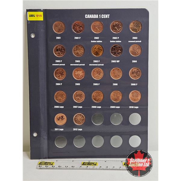 Canada One Cent (Page of 22) : 2001; 2001P; 2002 Golden Jubilee; 2002P Golden Jubilee; 2003 Crowned 