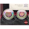 Image 2 : RCM Canada 2003 Silver Maple Leaf Hologram Five-Coin Fine Silver Set :  One Ounce ; 1/2 Ounce 1/4 Ou