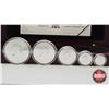 Image 5 : RCM Canada 2003 Silver Maple Leaf Hologram Five-Coin Fine Silver Set :  One Ounce ; 1/2 Ounce 1/4 Ou