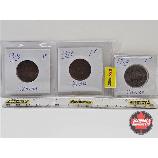 Canada Large Cent (3) : 1918; 1919; 1920