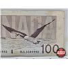 Image 6 : Canada $100 Bill : 1988 "Bird Series" : Knight/Thiessen #BJL0389992