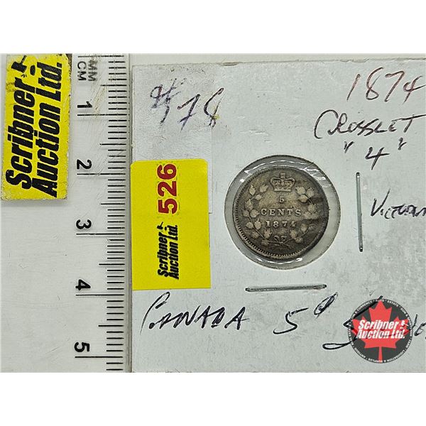 Canada Five Cent 1874 (Consignor Note: Crosslet 4)