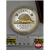 Image 3 : RCM Canada 2015 : FIVE OUNCE Fine Silver Coin : Big Coin Series : 5-Cent Coin (COA #471) (99.99%)