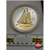 Image 3 : RCM Canada 2015 : FIVE OUNCE Fine Silver Coin : Big Coin Series : 10-Cent Coin (COA #116) (99.99%)