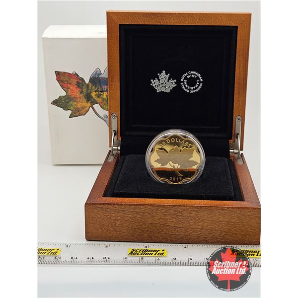 RCM Canada 2019 : $20 Fine Silver Coin : Iconic Maple Leaves (COA#3027) (99.99%) (Gold Plated ~ Scal