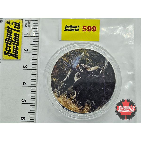 Canada 2014 $5 Fine Silver Coin : Colorized Overlay : Moose in Tall Grass (1oz .9999)