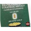 Image 7 : Miniature GOLD Collector Combo (2): - Benchmark Strategic Metals : 1/4 Grain .999 Fine Gold "Lucky G