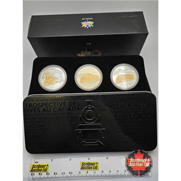 RCM Canada 2017 $20 Fine Silver 3-Coin Set : Locomotives Across Canada  ~ 4-4-0 (COA #2364 : 99.99%)