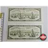 Image 5 : Canada $20 Bills 1954 (4 Bills ~ FW Prefix) : - Beattie/Rasminsky #FW8381262 - Beattie/Rasminsky #FW